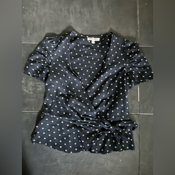 Alex Mill navy blue wrap top - Picture 1 of 2